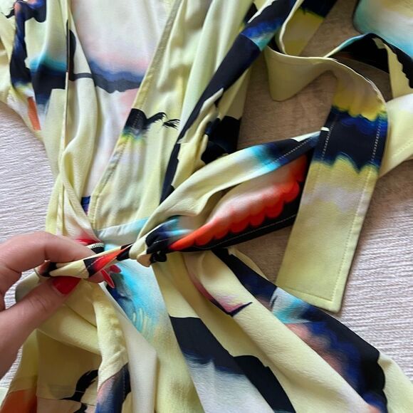 Alc Enzo Silk-Chiffon Wrap Dress - Picture 3 of 4